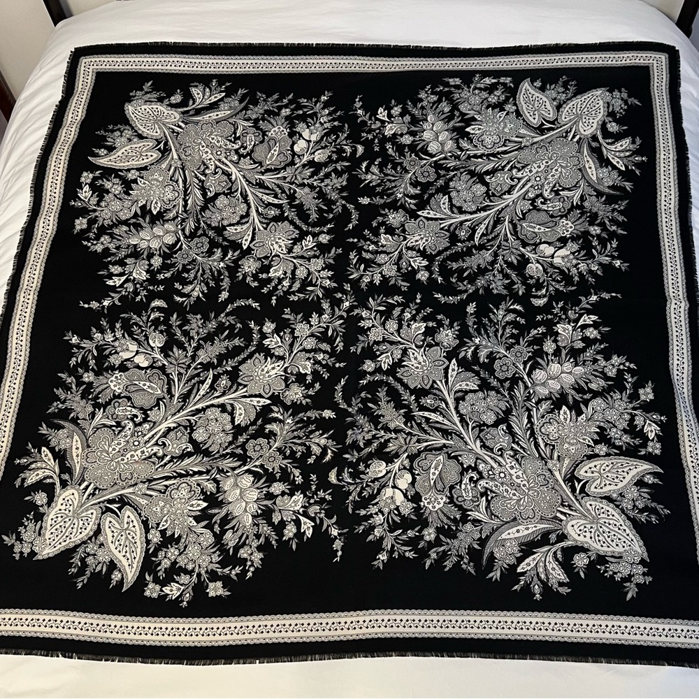 Bloomingdale's Exclusive Vintage 80’s Fine Woven Italian Wool Scarf/Shawl